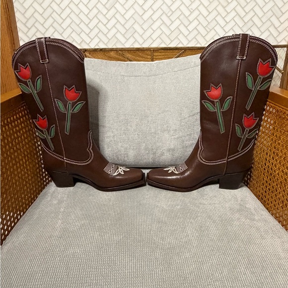 Loeffler Randall Wilder Espresso Leather Tulip Boot - Picture 9 of 11